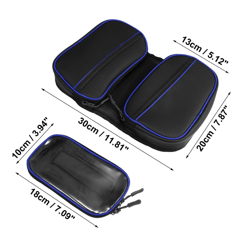Front Frame Bag Touch Screen Phone Holder Storage for Bicycle Blue