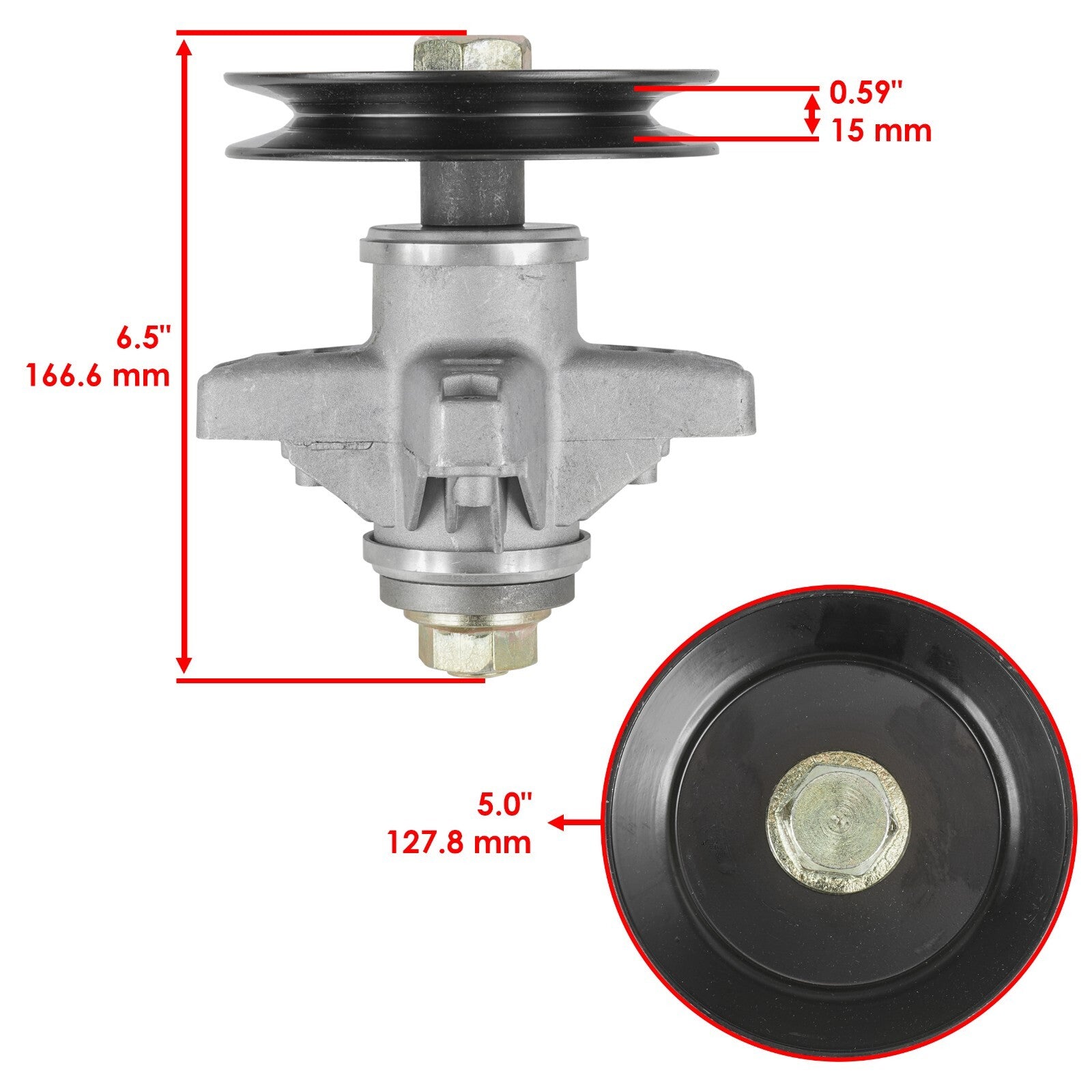 Spindle with Pulley Replacement for Cub Cadet LT1024 LT1050 SLT1554 (3x)