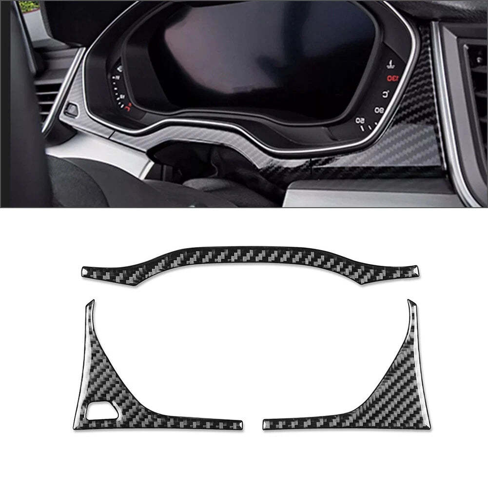 Carbon Fiber Dashboard Instrument Frame Cover Trim for Audi Q5 SQ5 (2018–2022)