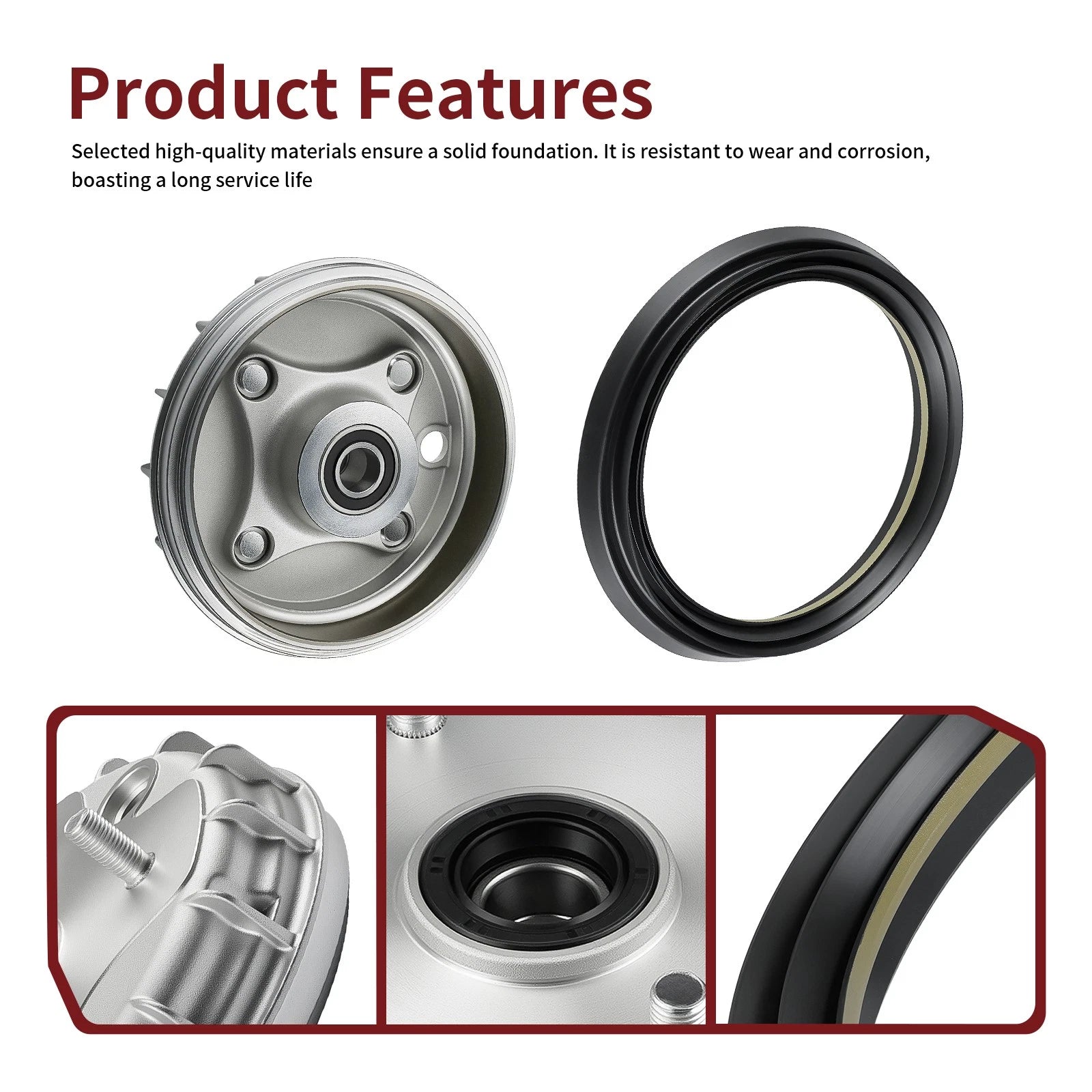 Front Brake Drum Hub & Seal for Honda Rancher 350 TRX350TM (2000–2006) 44600-HN4-670