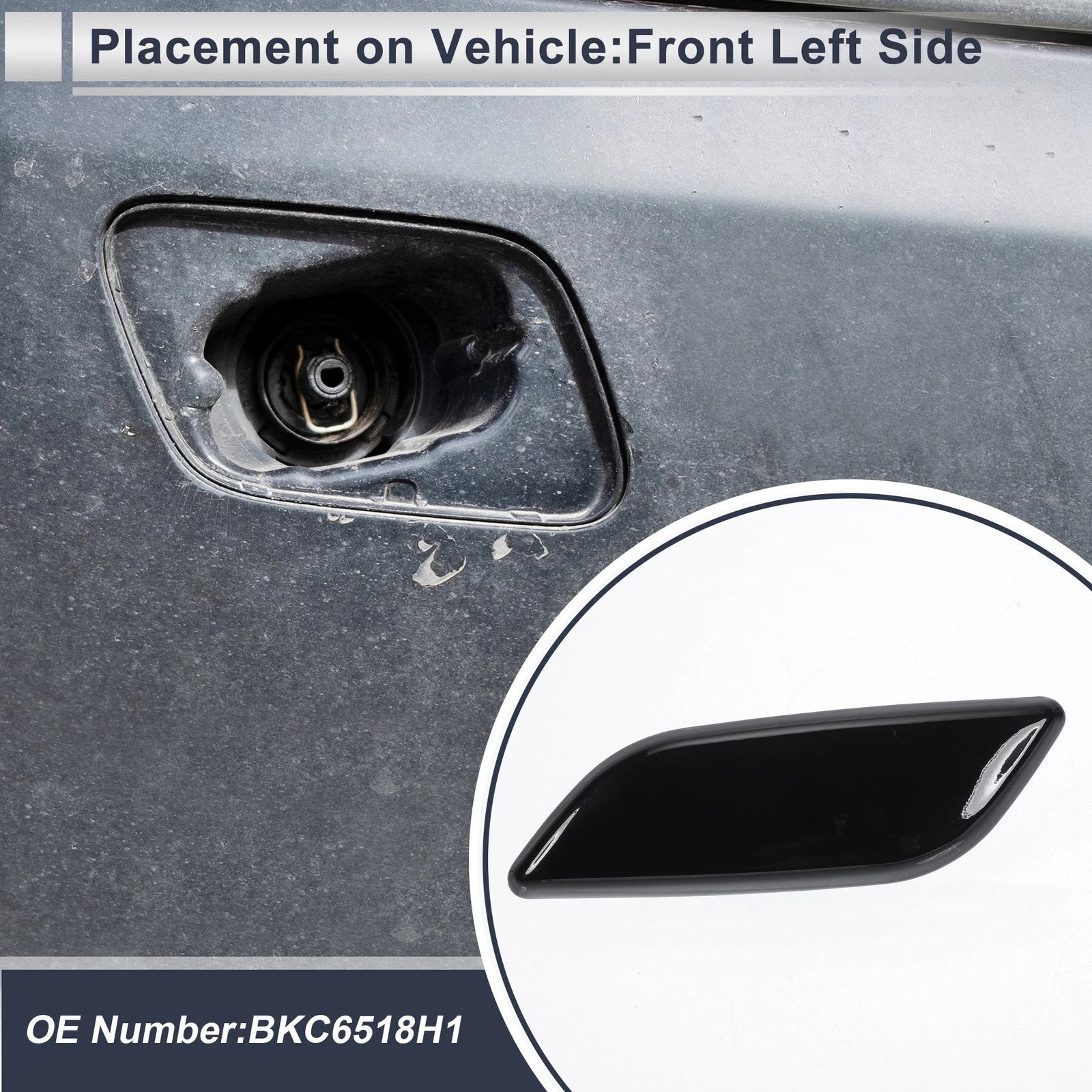 Front Left Side Headlight Washer Nozzle Cover Cap for Mazda 3 (2004–2018)