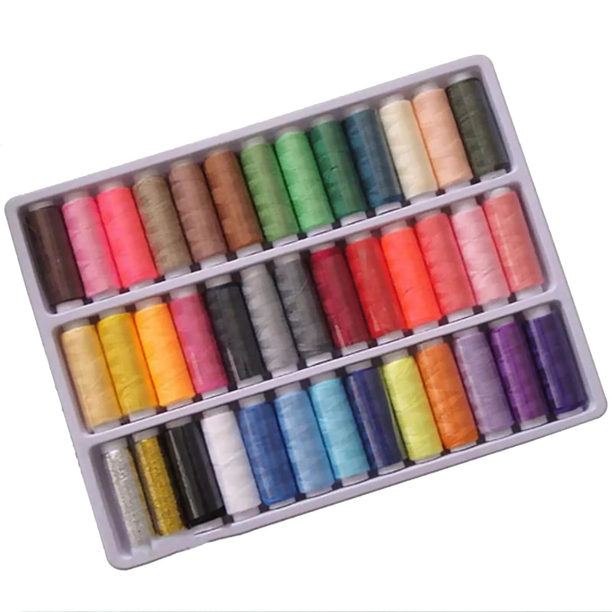 39Pcs Colored Sewing Thread Set - Polyester Spools 250 Yards Each