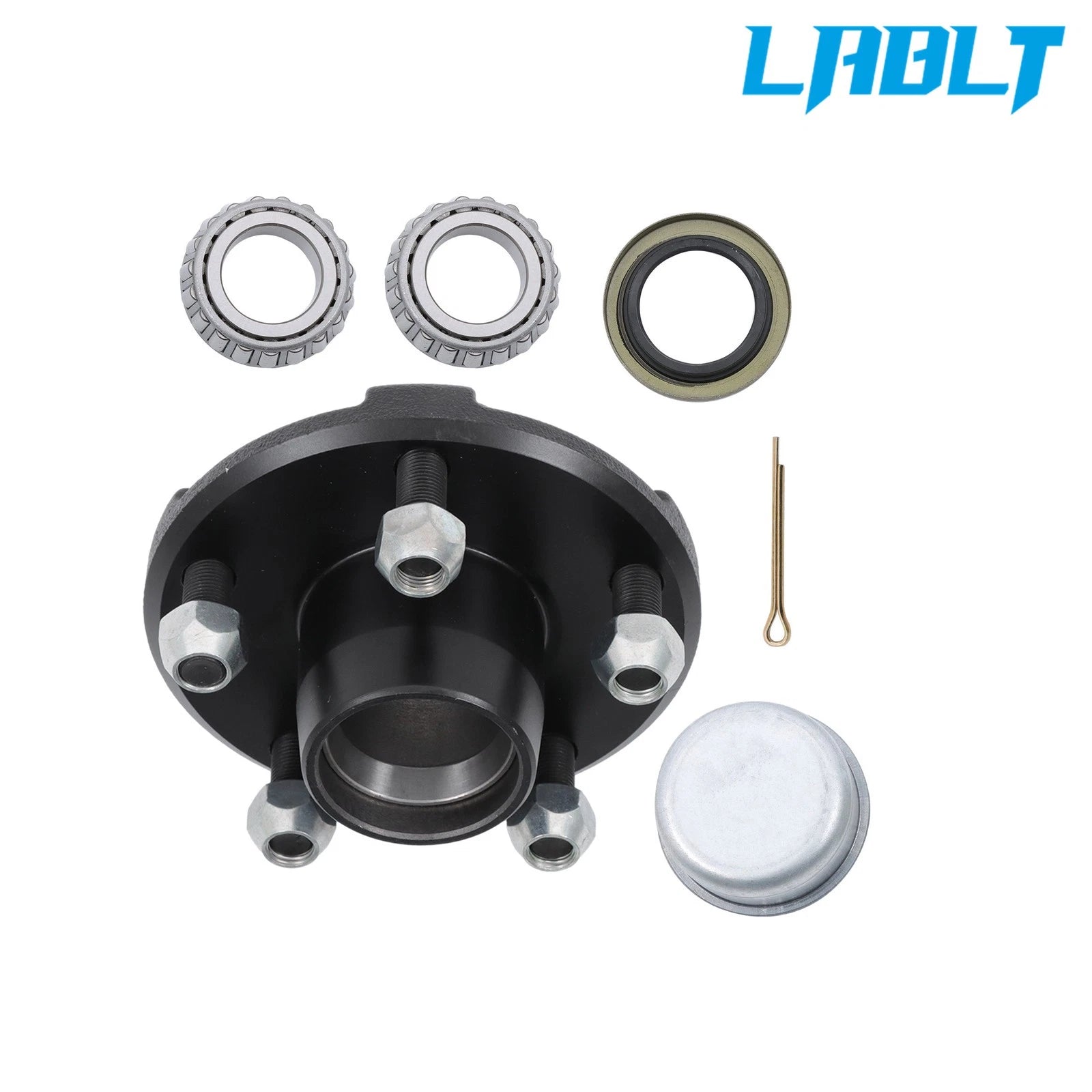 Trailer Hub Kit 5 on 4.5" Bolt for 2000 lbs 1" Spindle (L44643)