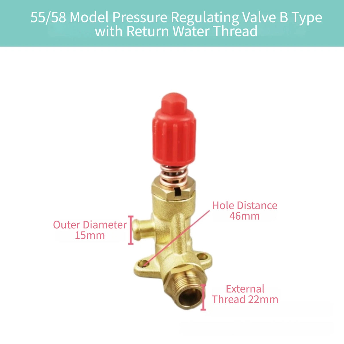 Copper Pressure Regulator Valve for 55/58 High Pressure Washers