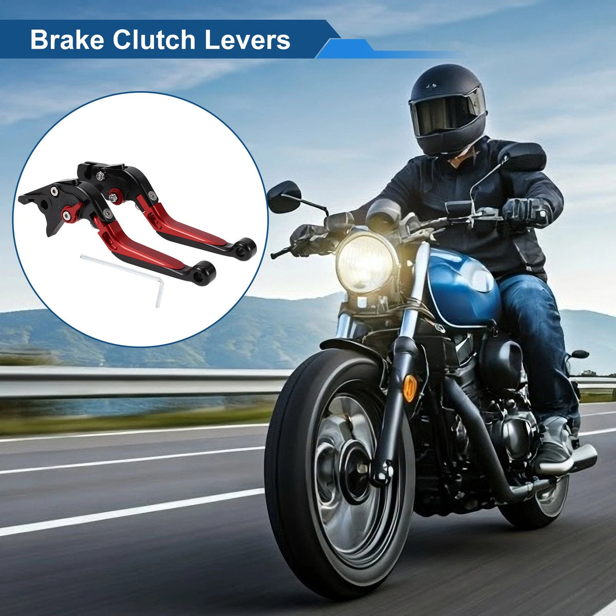 Adjustable Brake Clutch Levers Set for Yamaha YZF R1 (2002–2003) Black Red