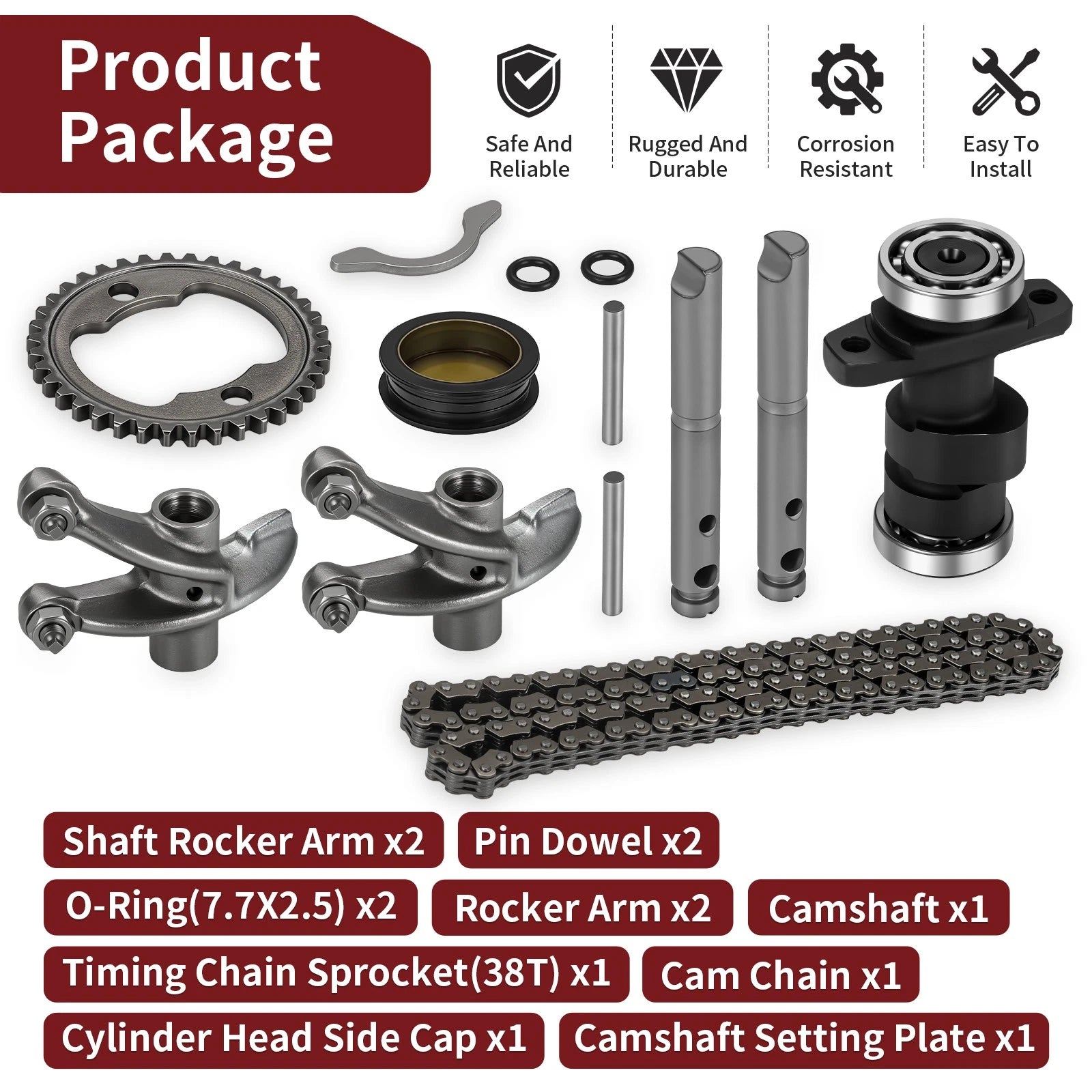 Camshaft Rocker Arm Shaft Assembly for Honda Sportrax 300 TRX300EX (1993–2008)