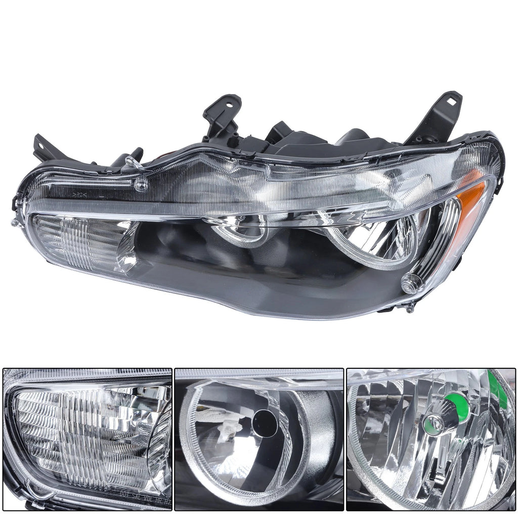 Left Side Halogen Black Headlight Assembly for Mitsubishi Lancer (2008–2017)