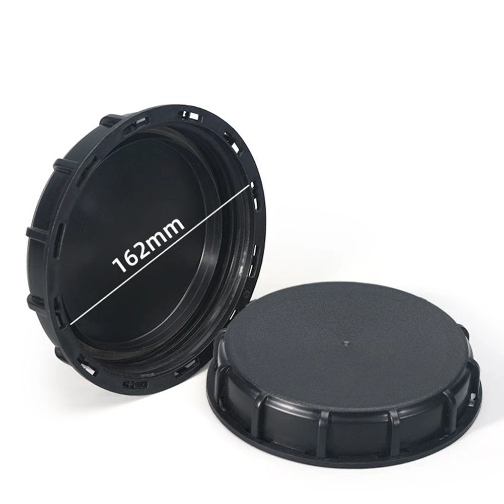 163mm IBC Lid for 1000L Rainwater Tanks Black Plastic Threaded Closure