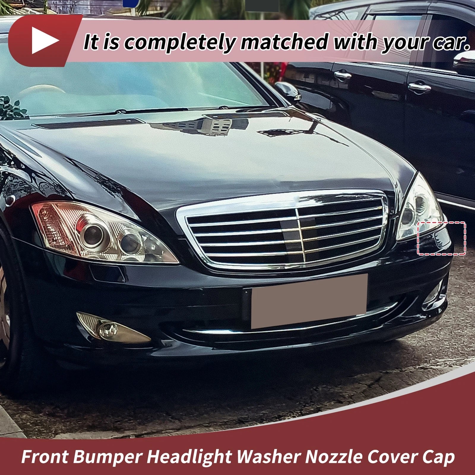Front Left Headlight Washer Nozzle Cover Cap for Mercedes-Benz (2014–2020)
