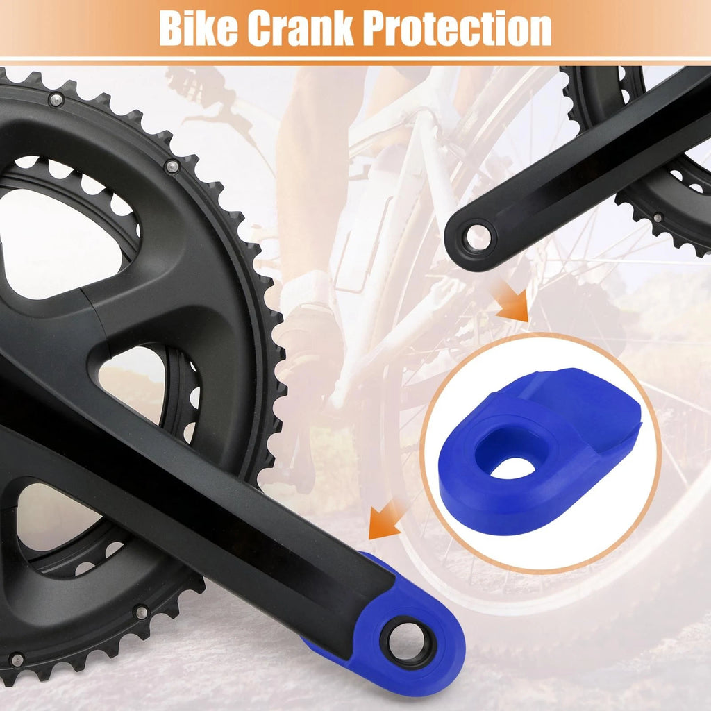 Crank Boot Protector Cover Set for Bicycle Bike Crank (Blue) (2 Pack)