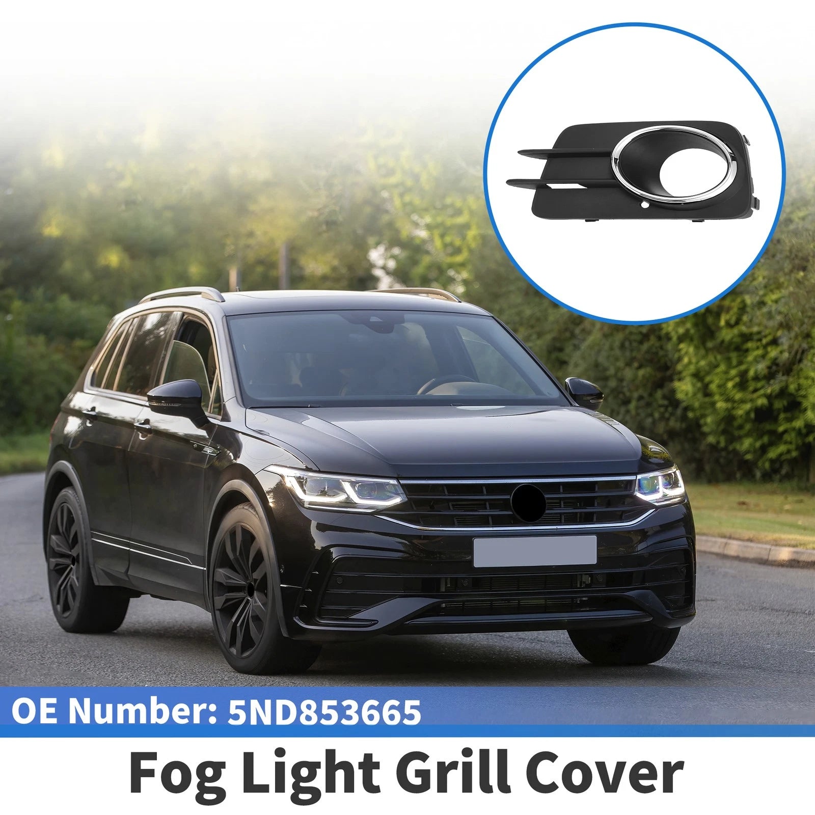 Front Left Fog Light Grill Replacement for Volkswagen Tiguan (2010–2012)