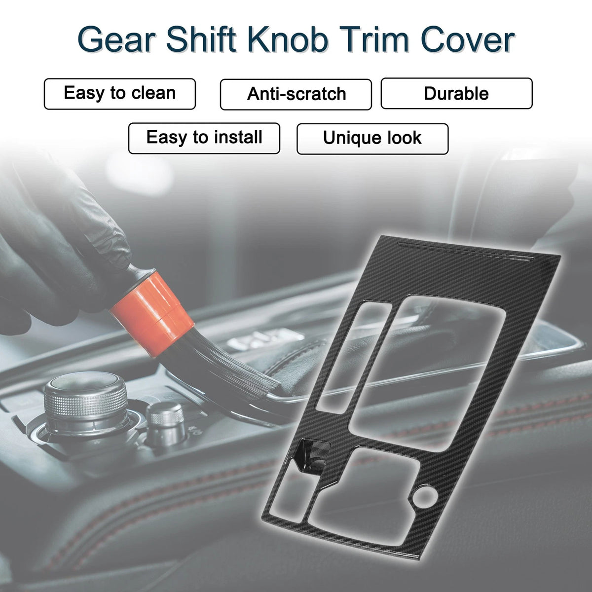 Gear Shift Knob Cover Replacement for Mazda 6 M6 Atenza 2019–2020 Carbon