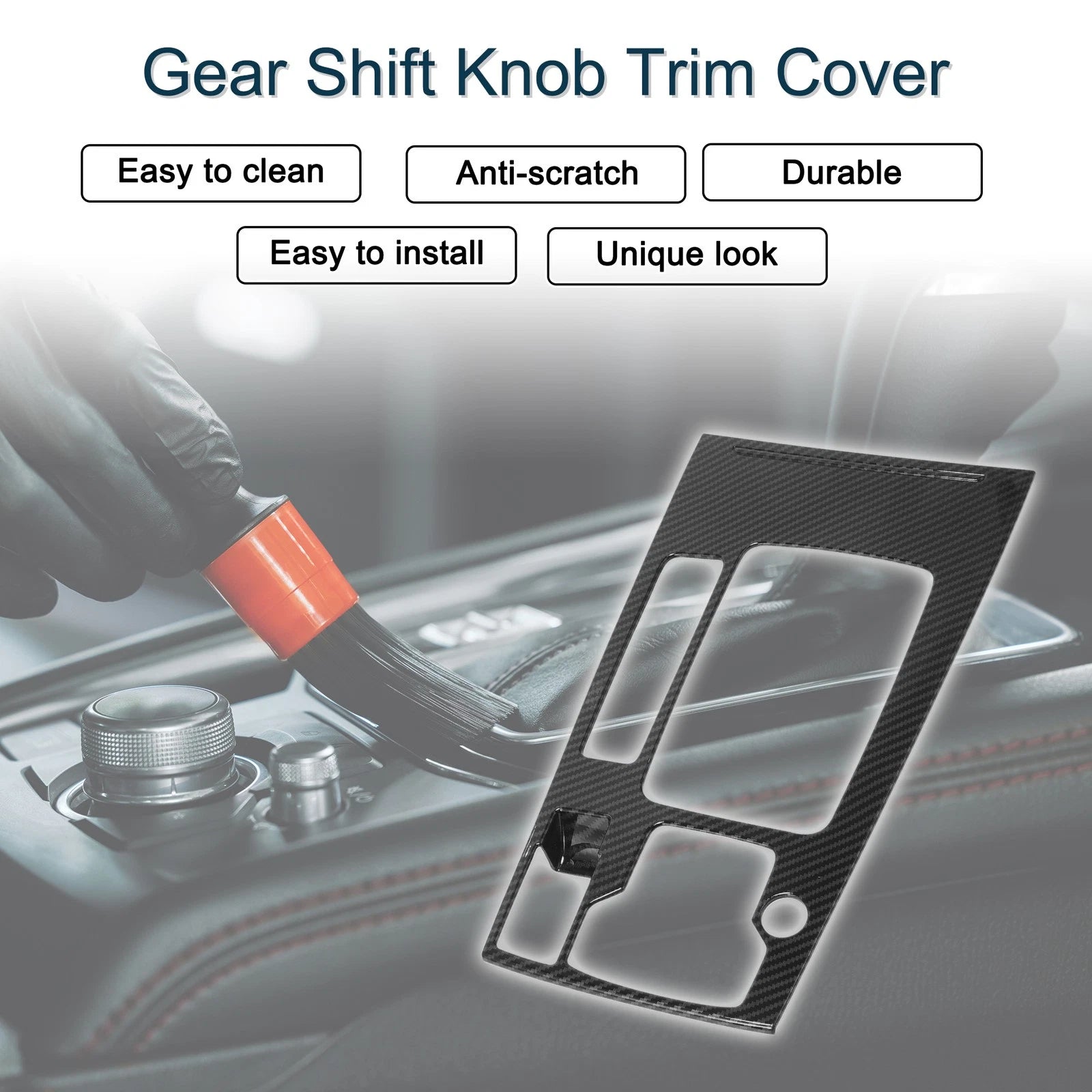 Gear Shift Knob Cover Replacement for Mazda 6 M6 Atenza 2019–2020 Carbon