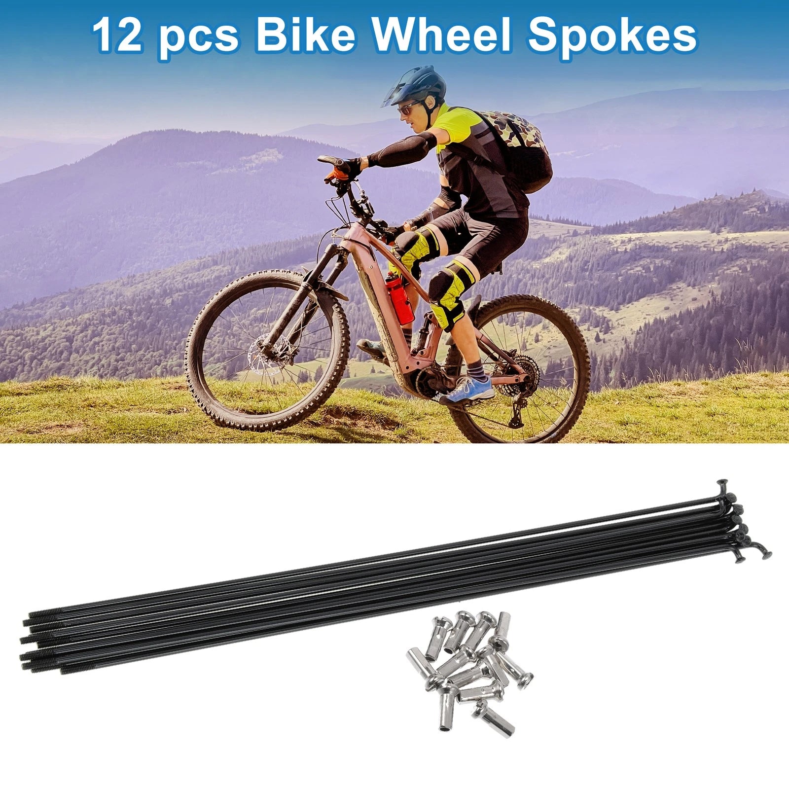 Bicycle Spokes Nipple Replacement 304 Stainless Steel 229mm for Universal (2010–2020)