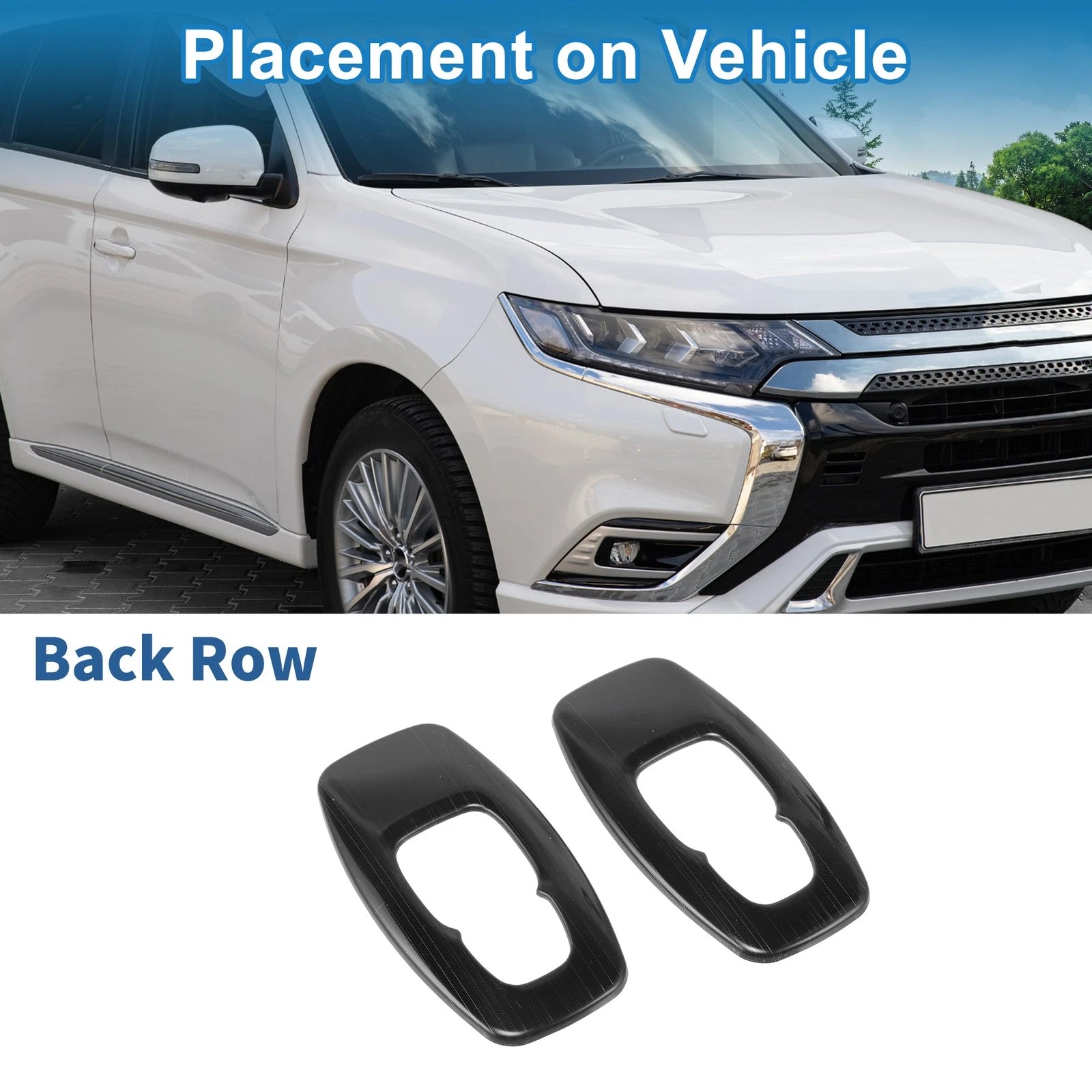 2 Pcs Headlight Trim Bezel for Mitsubishi Outlander (2022–2024) ABS