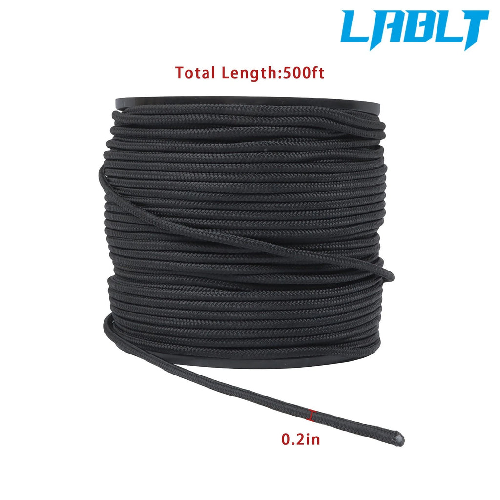 1/4" Nylon Rope 500' Solid Braid for Camping Hiking Swing