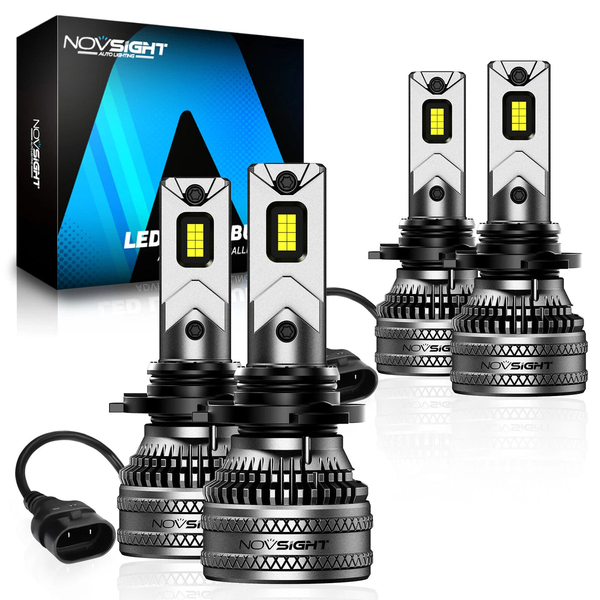 2X NOVSIGHT 9005 9006 LED Headlight Bulbs HB3 HB4 (Cool White, 40000lm)
