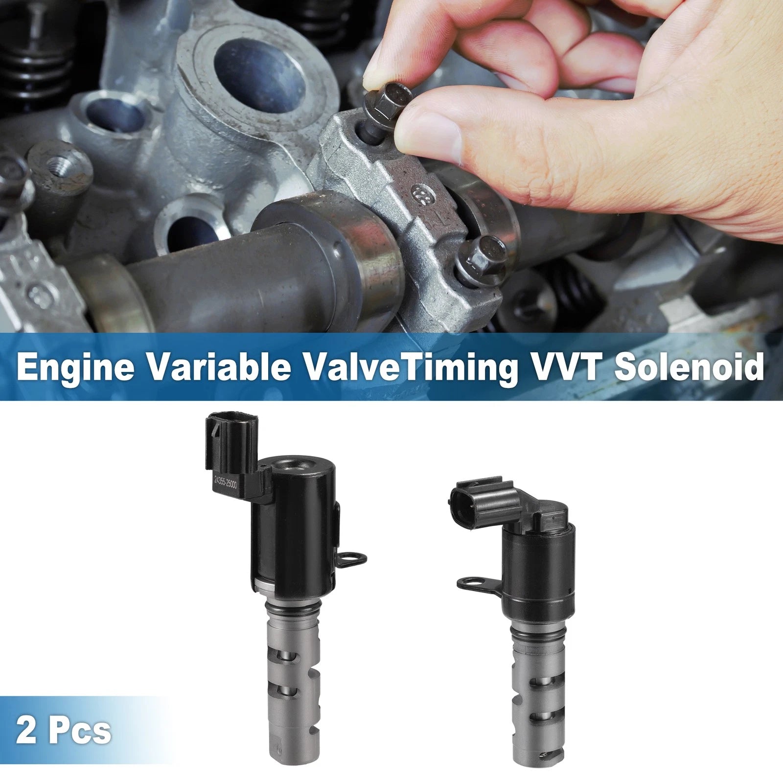 Variable Valve Timing VVT Solenoid 2 Pcs for Hyundai Santa Fe (2013–2018)