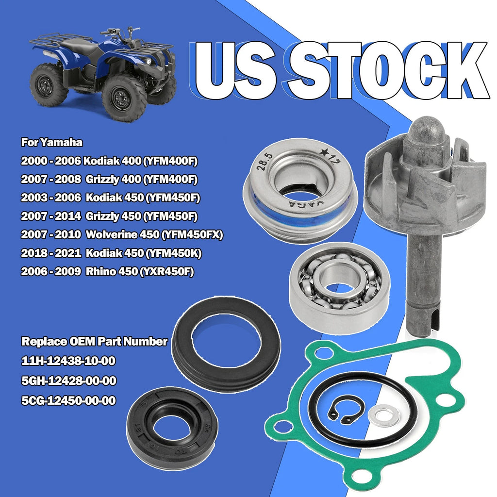 Water Pump Seal Impeller Repair Kit for Yamaha Grizzly Kodiak Rhino (400-450)