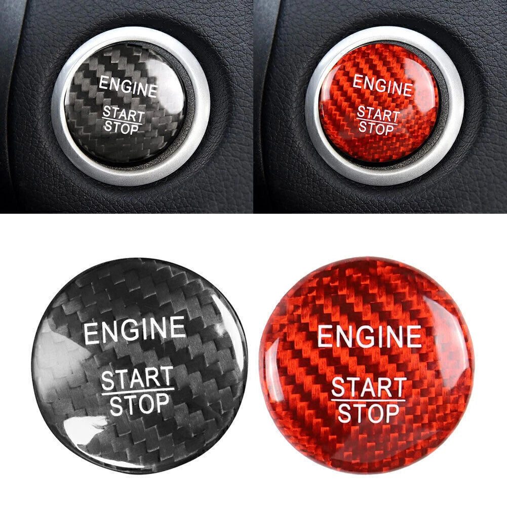 Carbon Fiber Engine Start Stop Button Cover for Mercedes A B C E GLE GLC CLA (2013–2023)