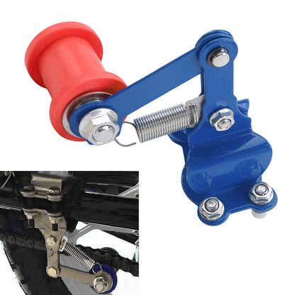 Chain Tensioner Roller Adjuster for Universal ATV Dirt Bike (Blue/Red)