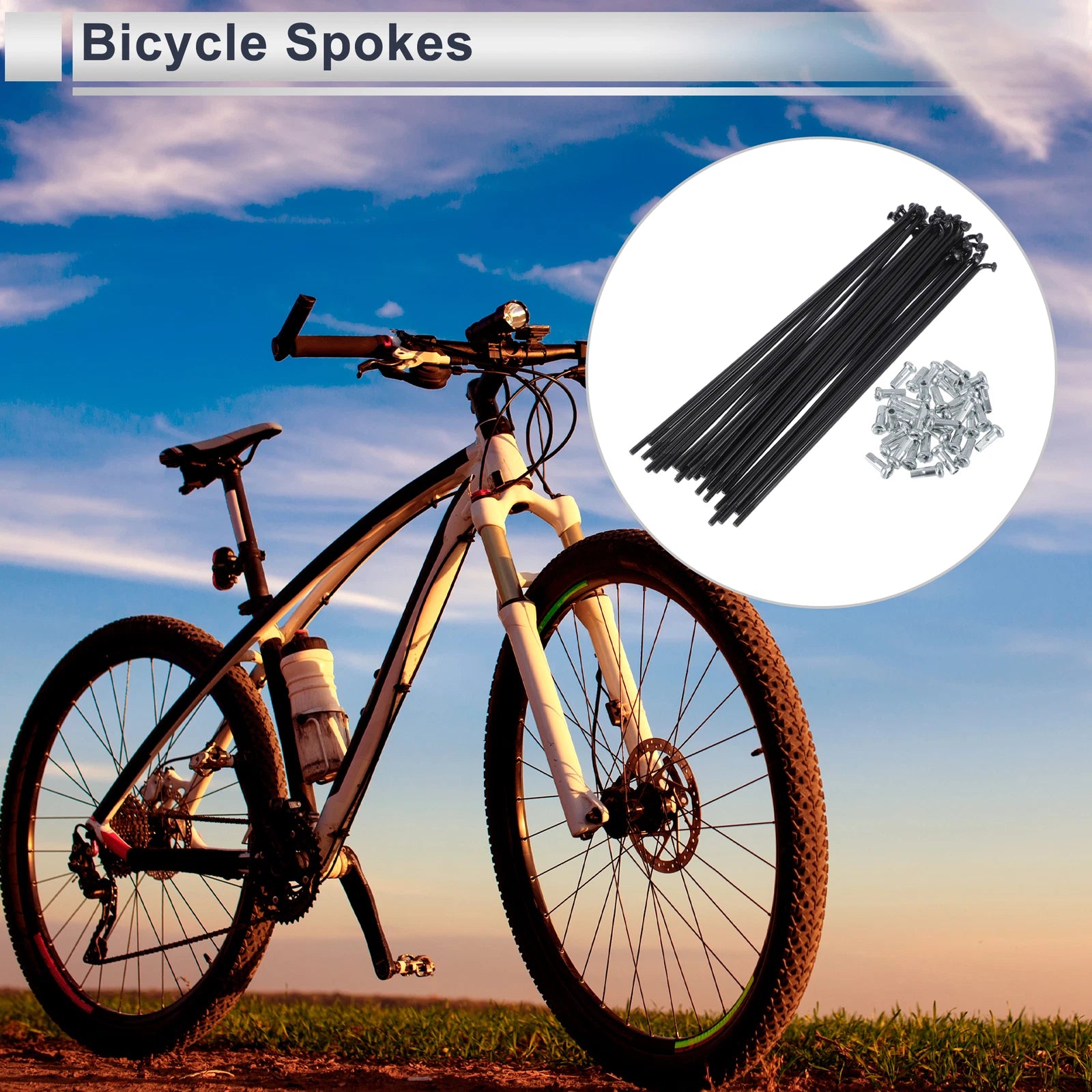 Bicycle Spokes Nipple 13G 152mm Steel Black Replacement Universal (45)