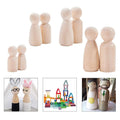 Set of 10 Wooden Peg Dolls for DIY Wedding Cake Toppers