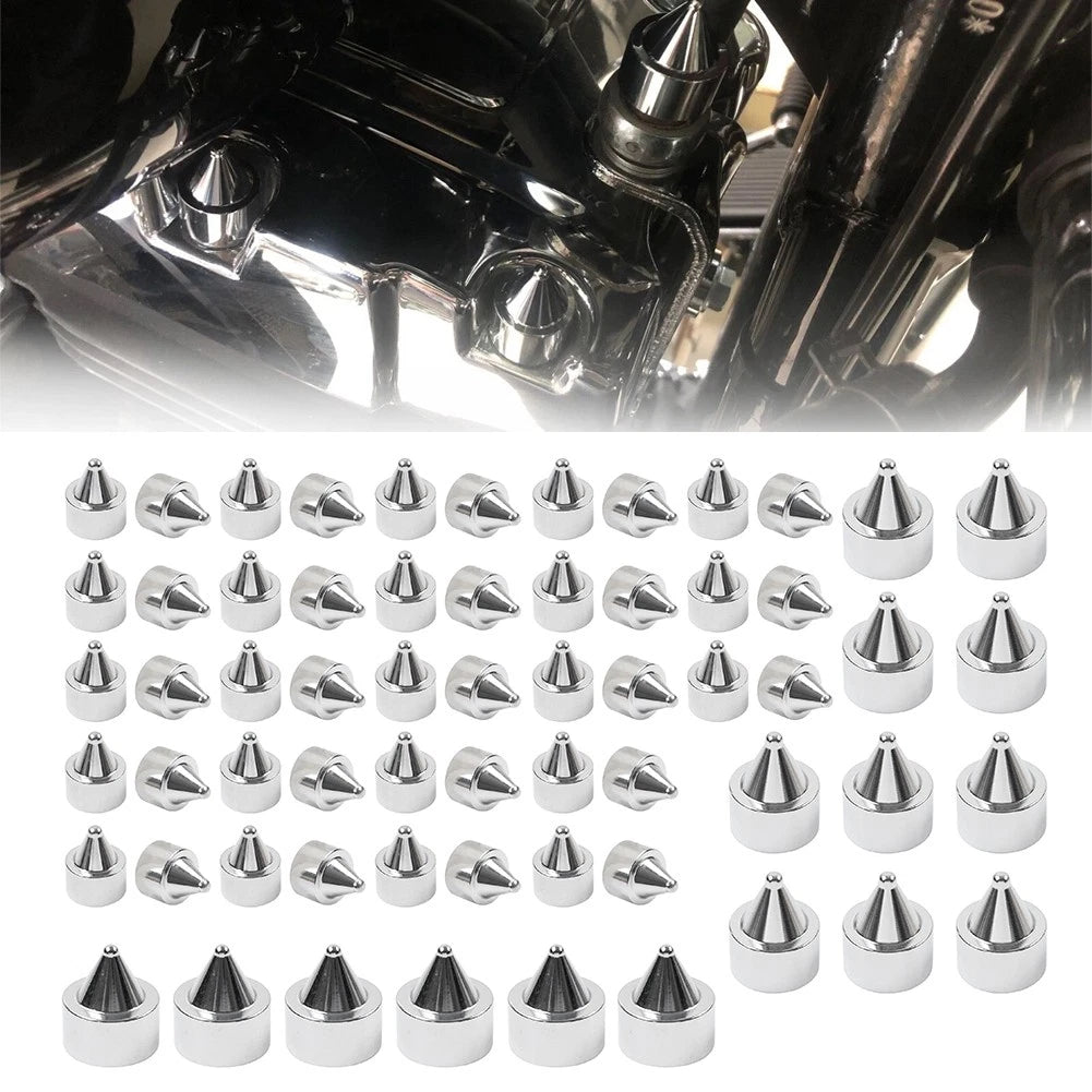 62X Engine Bolt Chrome Cap Kit for Harley Touring Road King Softail (2018–2024)