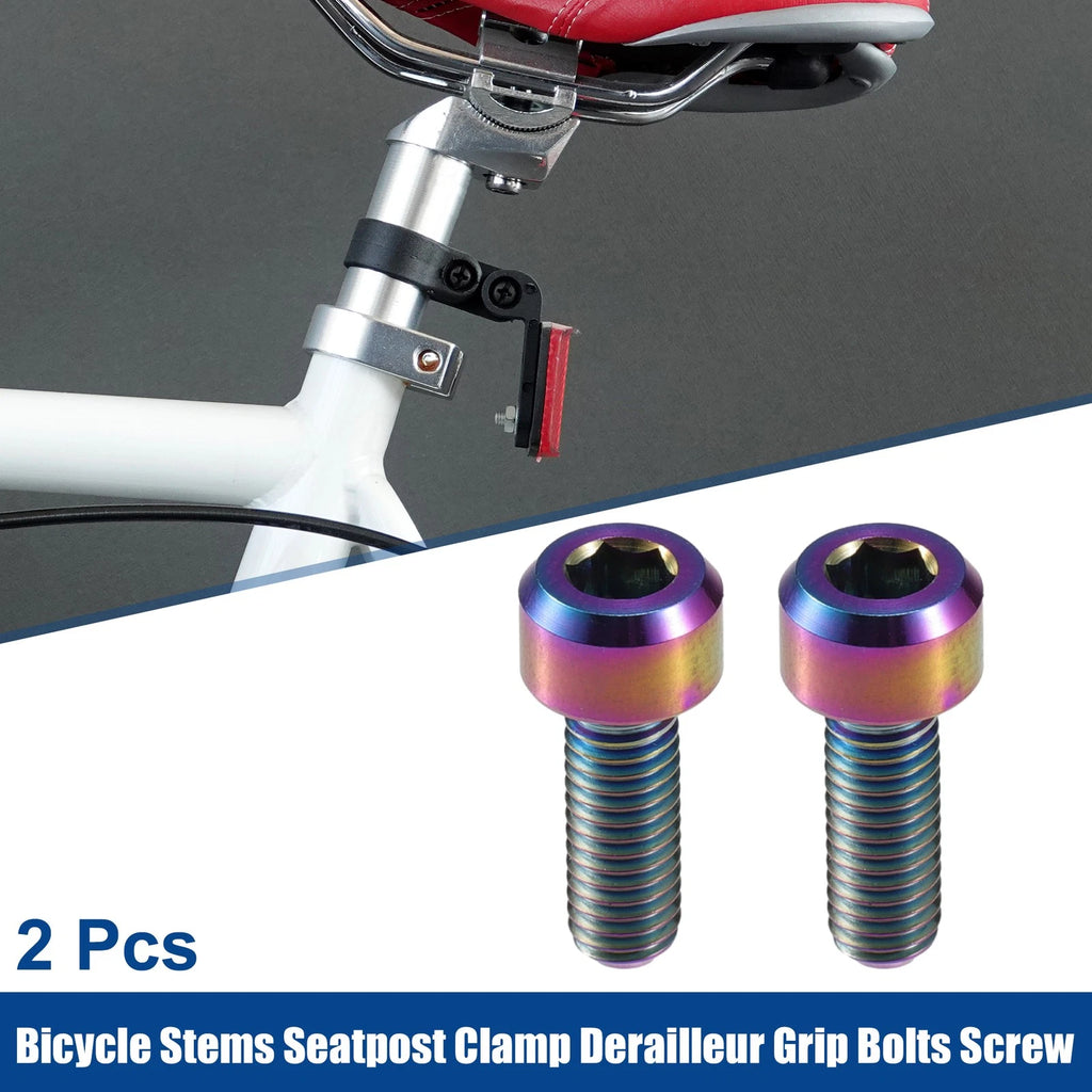 2pcs Seatpost Clamp Bolts M5x14mm for Bicycle Derailleur Stem Hardware