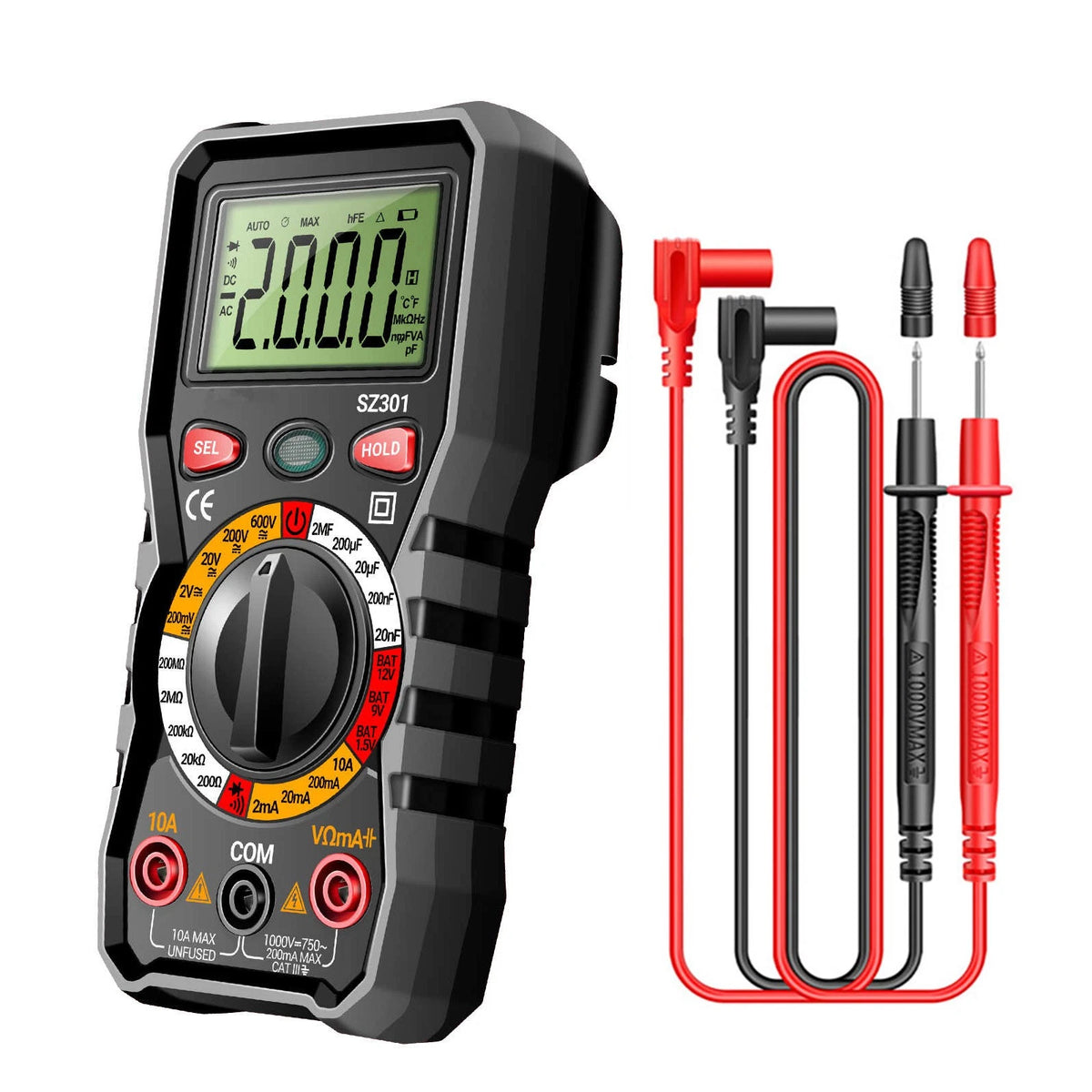 Digital Multimeter for Automotive Voltage Current Resistance Capacitance