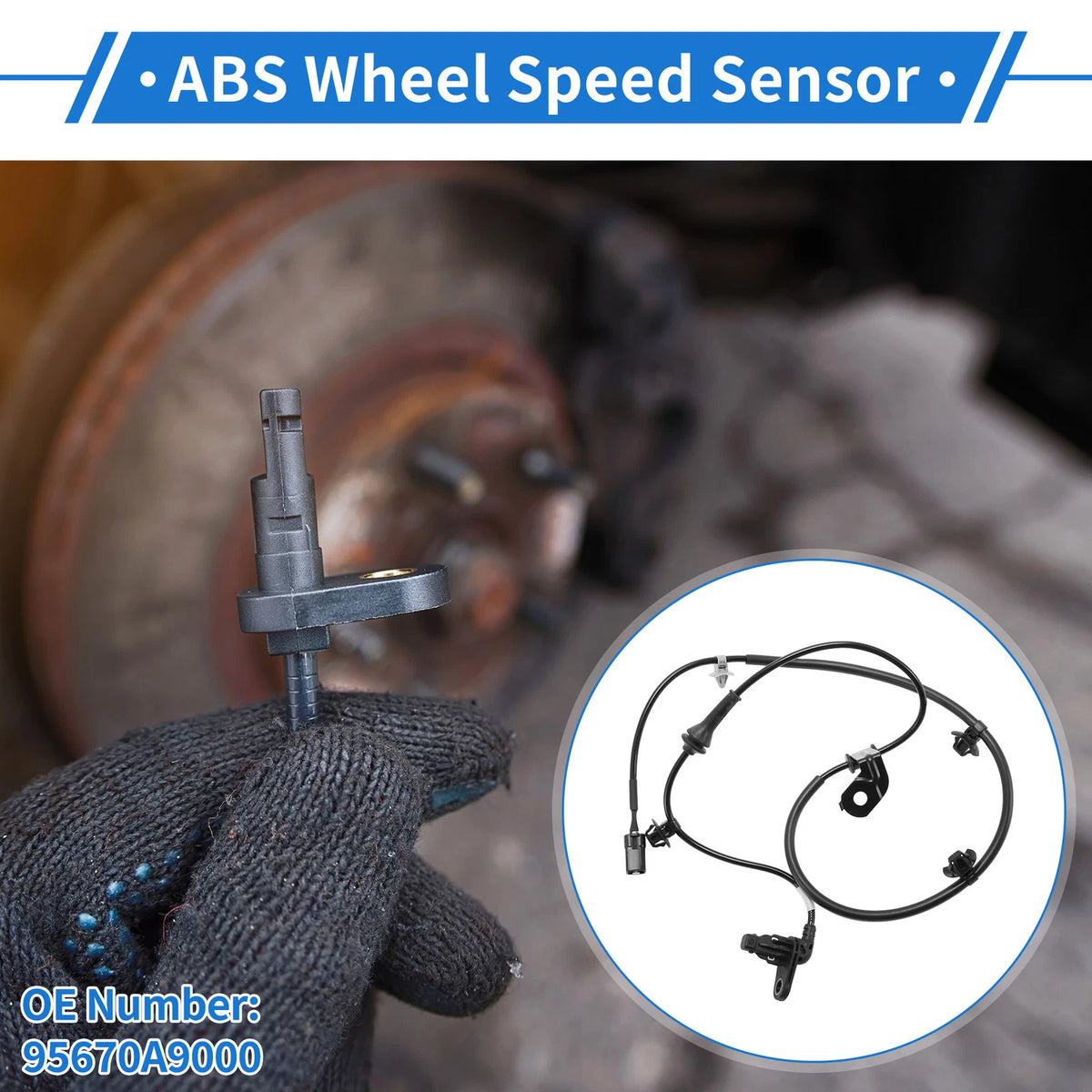 ABS Wheel Speed Sensor No. 95670A9000 for KIA Sedona (2015–2021)