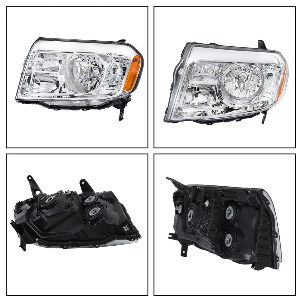 Headlight Assembly for Honda Pilot (2009–2011) Left Driver Side Halogen Clear