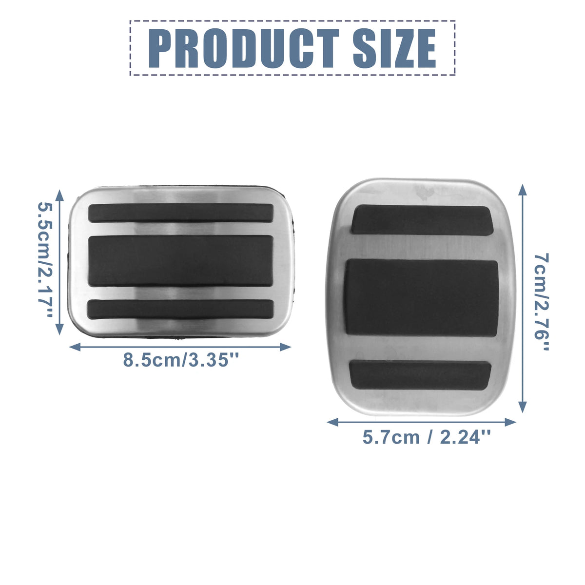 3X Accelerator & Brake Pedal Covers for Peugeot 3008 (2017–2021)