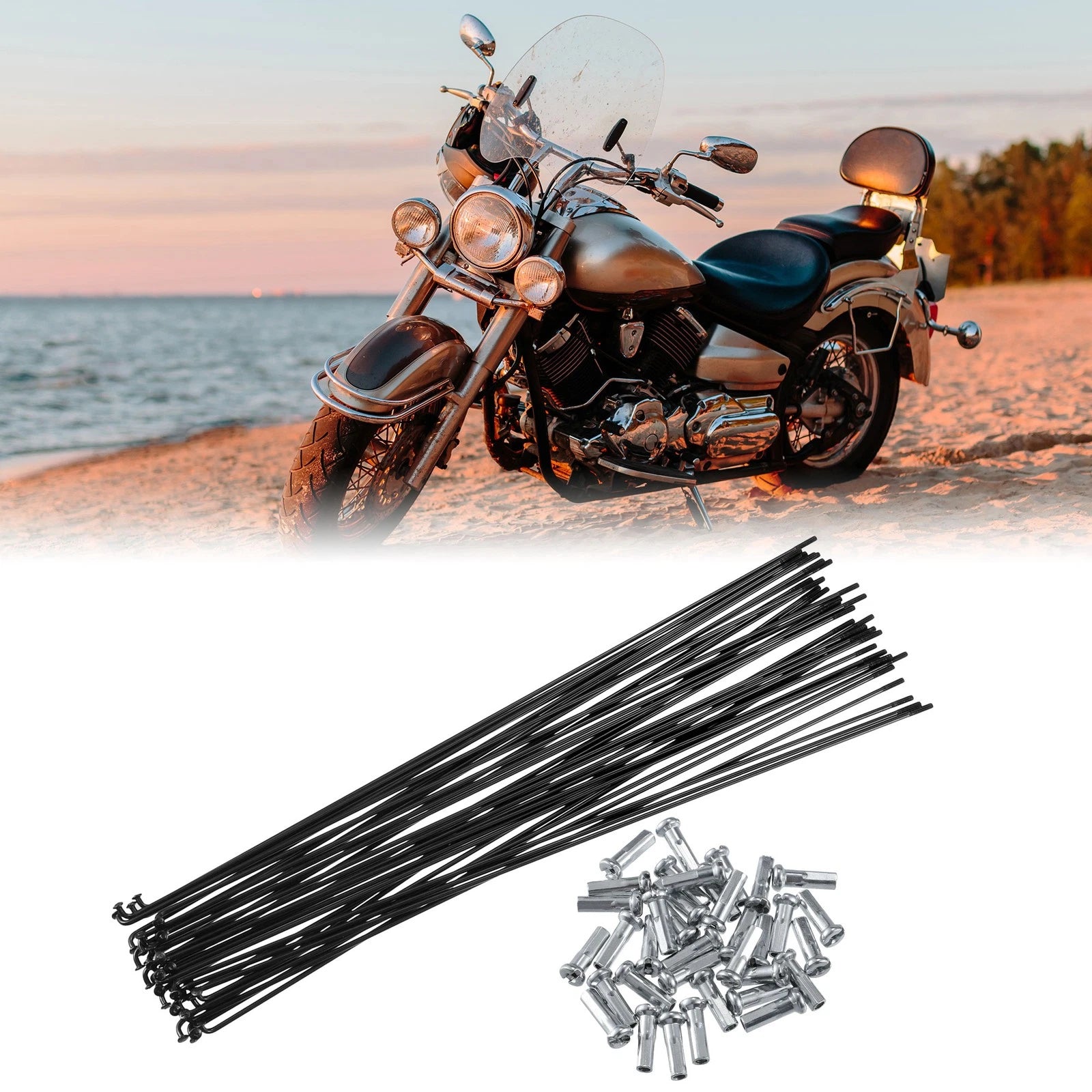 Bicycle Spokes Replacement Kit 36 Pcs 14G 275mm with Nipples for Most Bikes