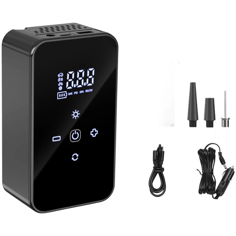 Rechargeable Wireless Car Tire Inflator with Digital Screen and USB Charging