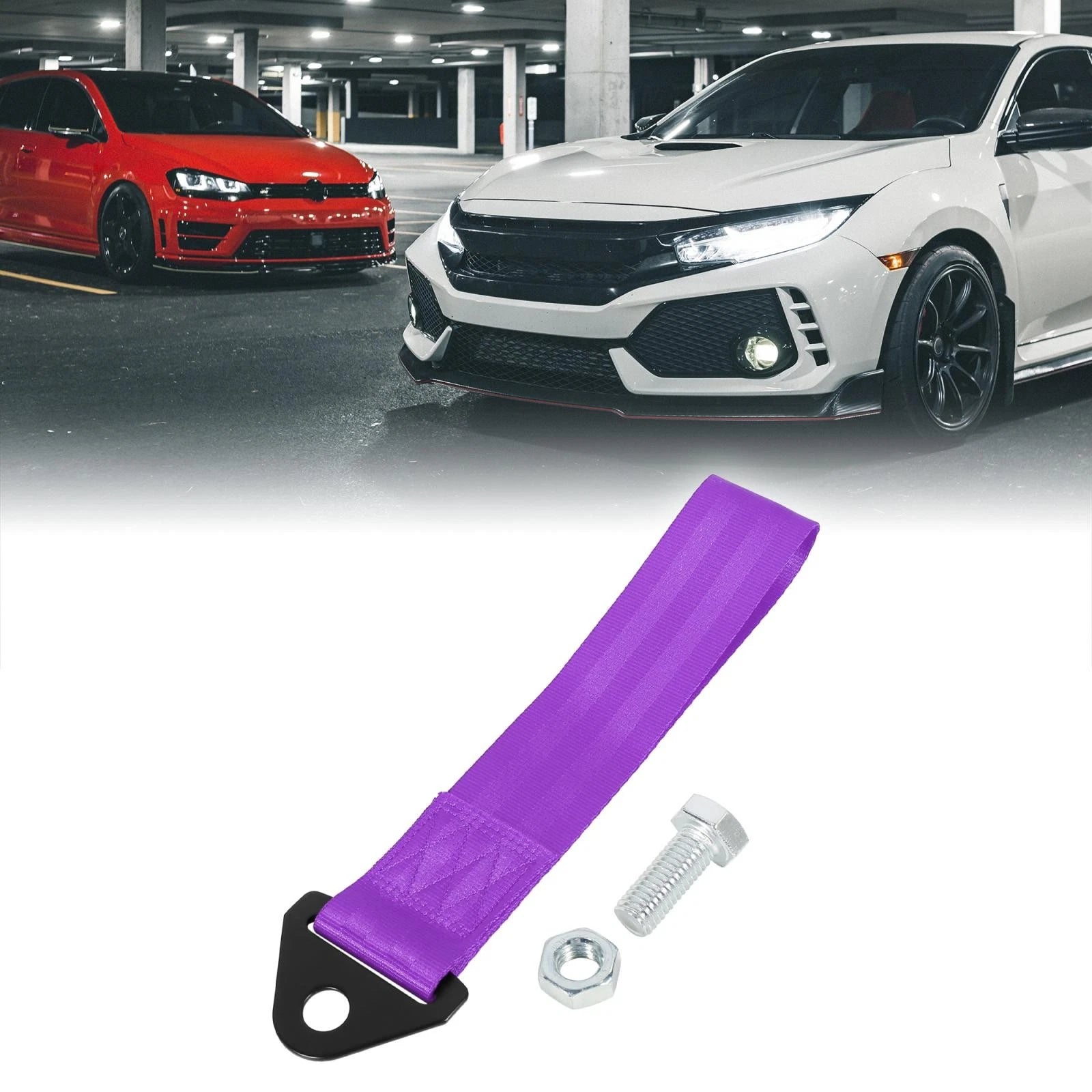 Tow Hook Bumper Strap Universal Replacement for Purple Car Trailer Tow (Universal)