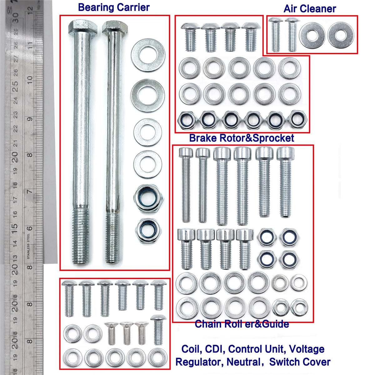 632 Piece Galvanized Steel Bolt Kit for Yamaha Banshee (1987–2006)