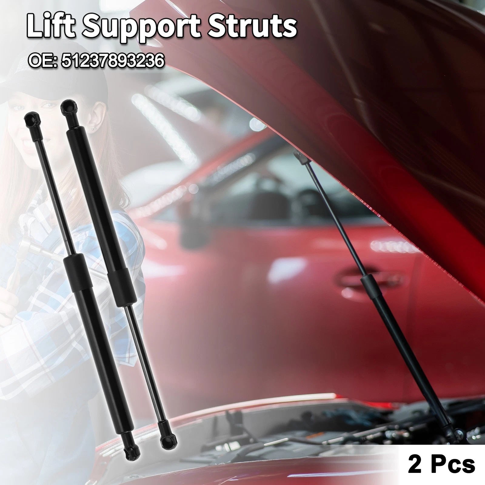Front Hood Lift Supports Struts Replacement for BMW E46 M3 Convertible Coupe (2001–2006)