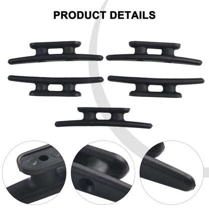 4" Black Nylon Deck Cleats for Boat Dock Rope