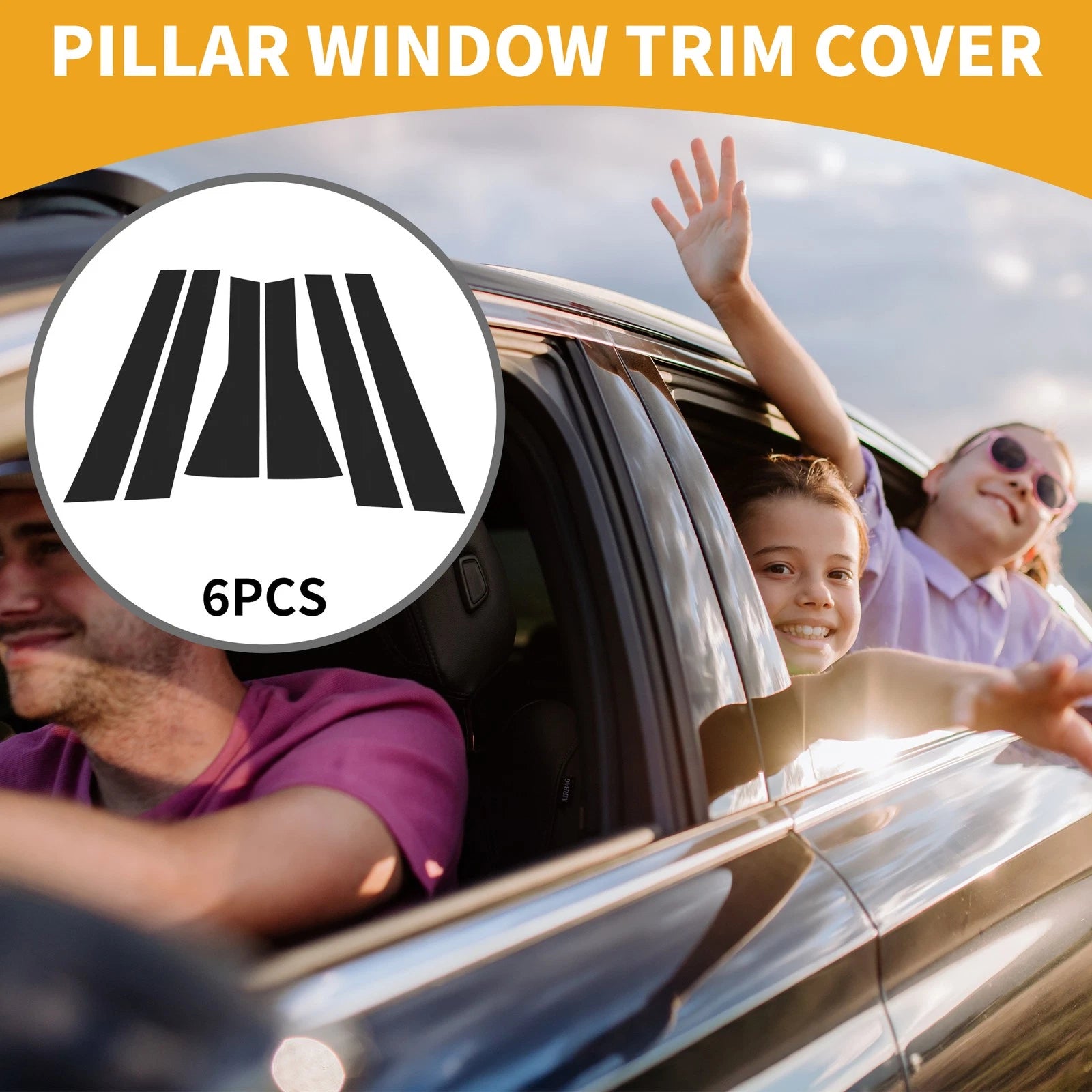 6 Pcs Door Pillar Window Trim Black Replacement for Subaru Forester (2019–2023)