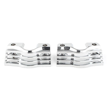 CHROME FINNED SLOTTED HEAD BOLT SPARK PLUG COVERS FOR HARLEY TOURING