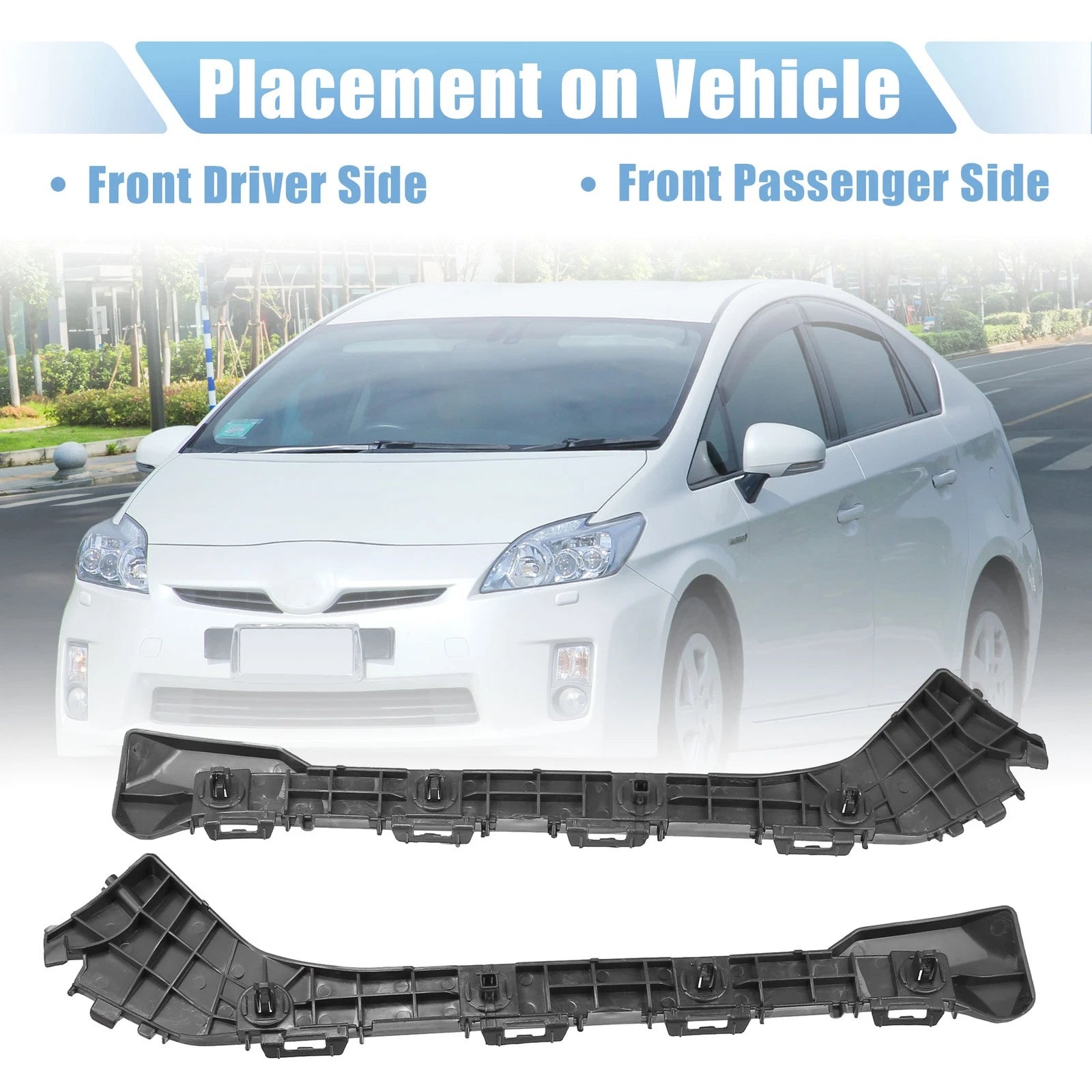 1 Pair Bumper Bracket Side Retainer for Toyota Prius Plug-In (2012–2015) Black