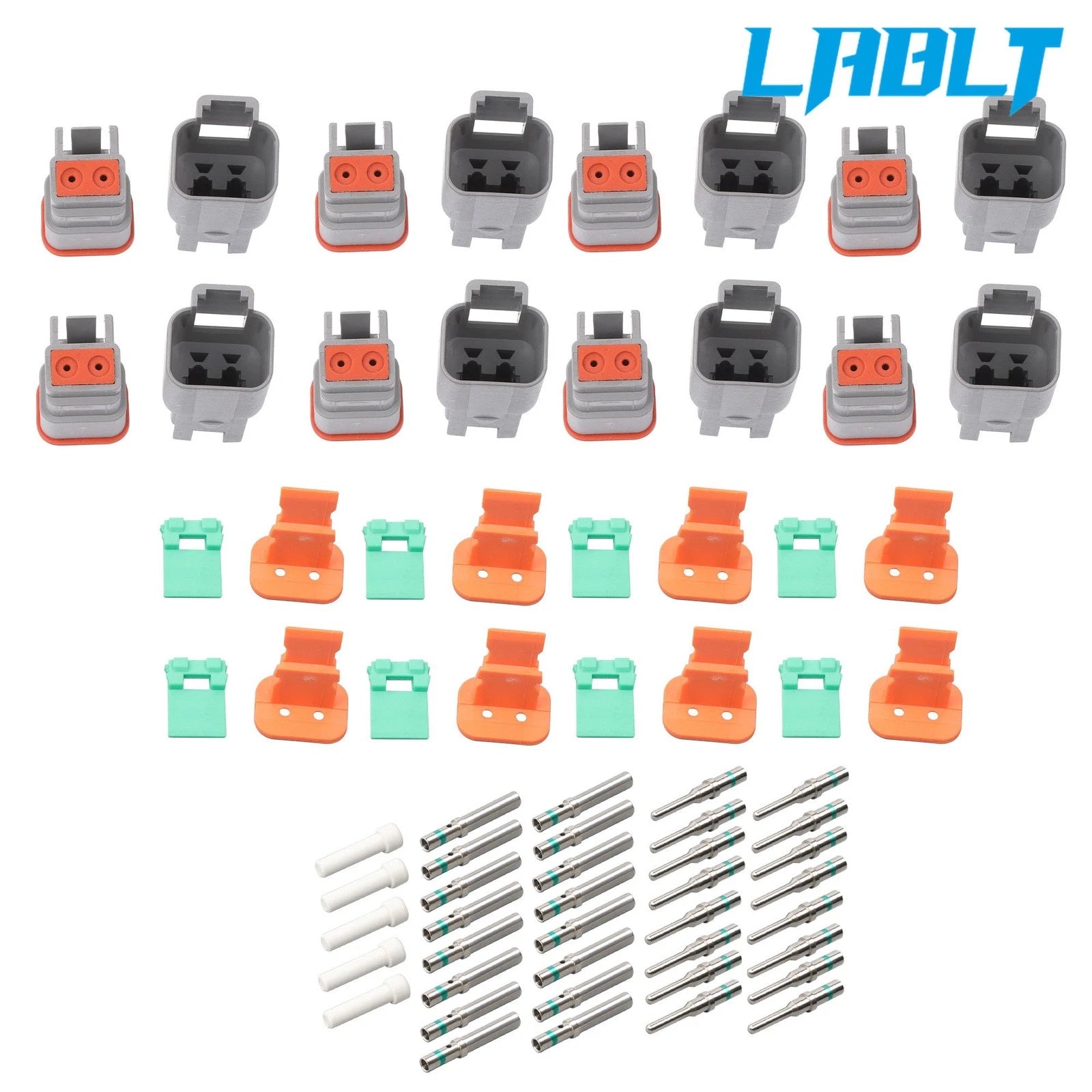 8Pcs 2Pin Waterproof Electrical Wire DT Connectors for