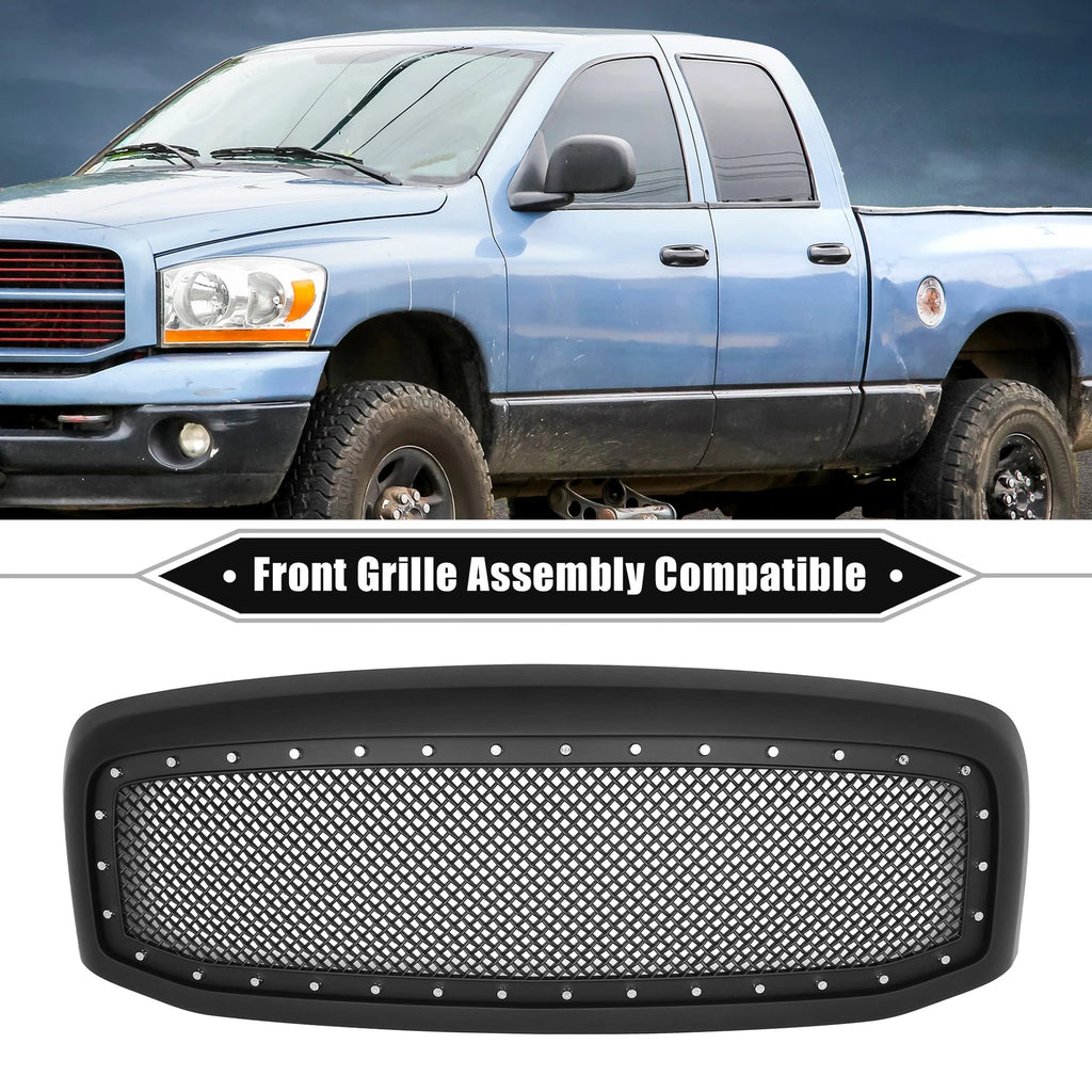 Front Grille Assembly with Rivet Replacement for Dodge Ram 3500 (2006–2009)