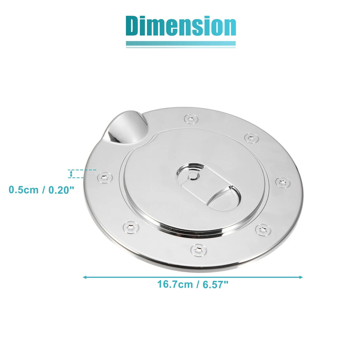 Chrome Plated Fuel Tank Filler Cap Cover Decoration for Dodge Ram 1500 (2010–2024)