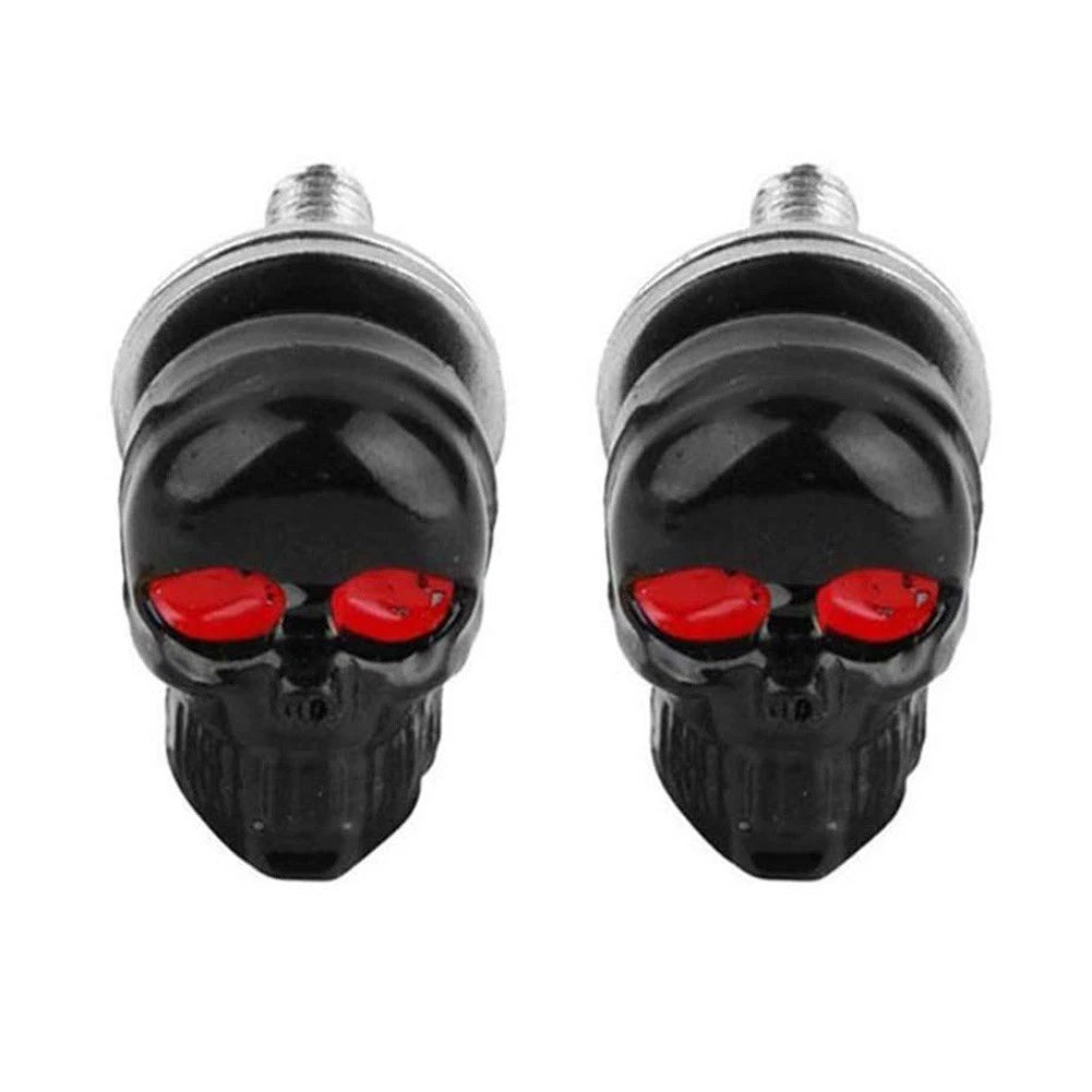 Skull License Frame Bolts 2Pcs for Motorcycle with Fastener