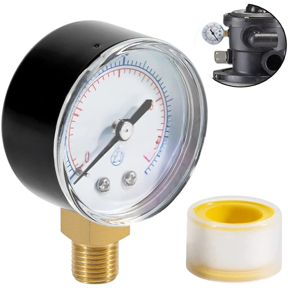 14 Inch Pool Pressure Gauge for ECX270861 (IP67, 60 PSI, Brass Thread)
