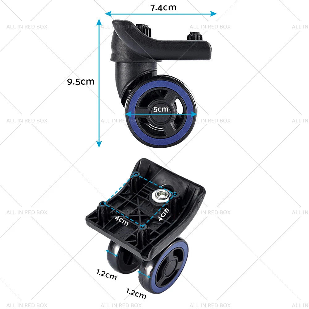 Luggage Wheel Replacement 360 Degree Silent for Travel Case Trolley