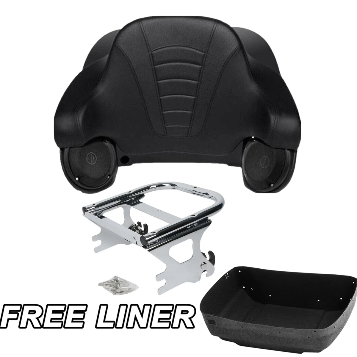 Trunk Pad Mount Rack Speakers for Harley Touring Road Glide (2009–2013)