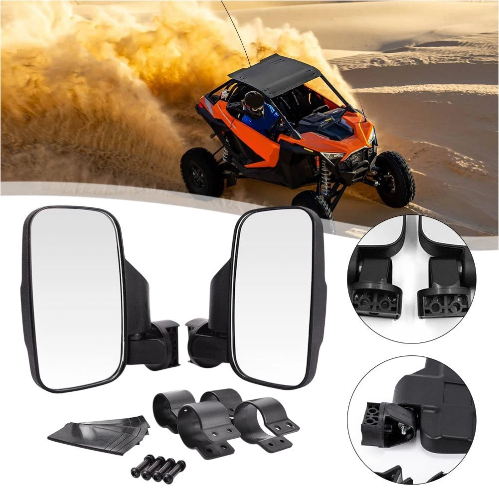 Adjustable UTV Side Mirrors for Offroad Vehicles (Comprehensive Kit)